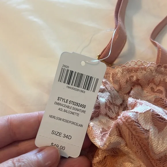 Soma bra and thong set. Dusty rose. 34D and medium. Bra is NWT, thong is NWOT - Picture 4 of 5